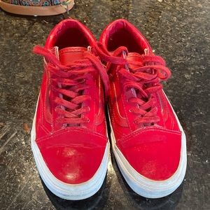 Red patents vans womens 7.5